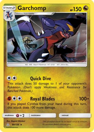 Garchomp 099/156 - SM  Ultra Prism Normal - Rare