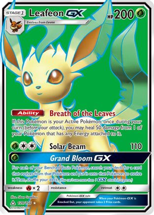 Leafeon GX (Full Art) (139/156) - SM  Ultra Prism Holofoil - Ultra Rare