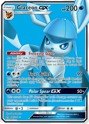 Glaceon GX (Full Art) (141/156) - SM  Ultra Prism Holofoil - Ultra Rare