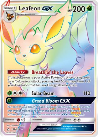 Leafeon GX (Secret Rare) (157/156) - SM  Ultra Prism Holofoil - Secret Rare