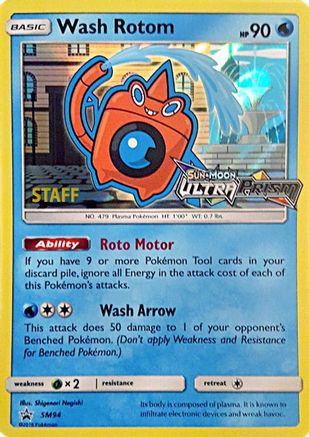Wash Rotom (Prerelease) [Staff] (SM94) - SM Promos Holofoil - Promo