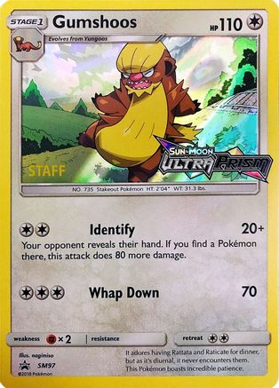 Gumshoos (Prerelease) [Staff] (SM97) - SM Promos Holofoil - Promo