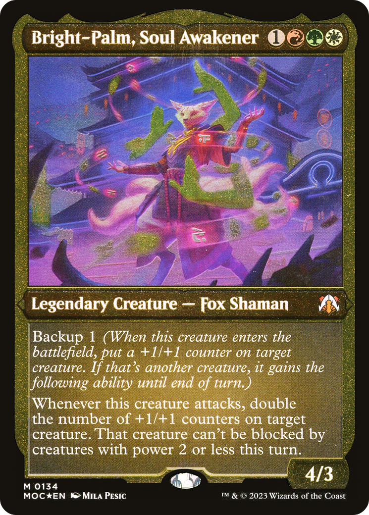 Bright-Palm, Soul Awakener (MOC-134) - March of the Machine Commander Etched Foil