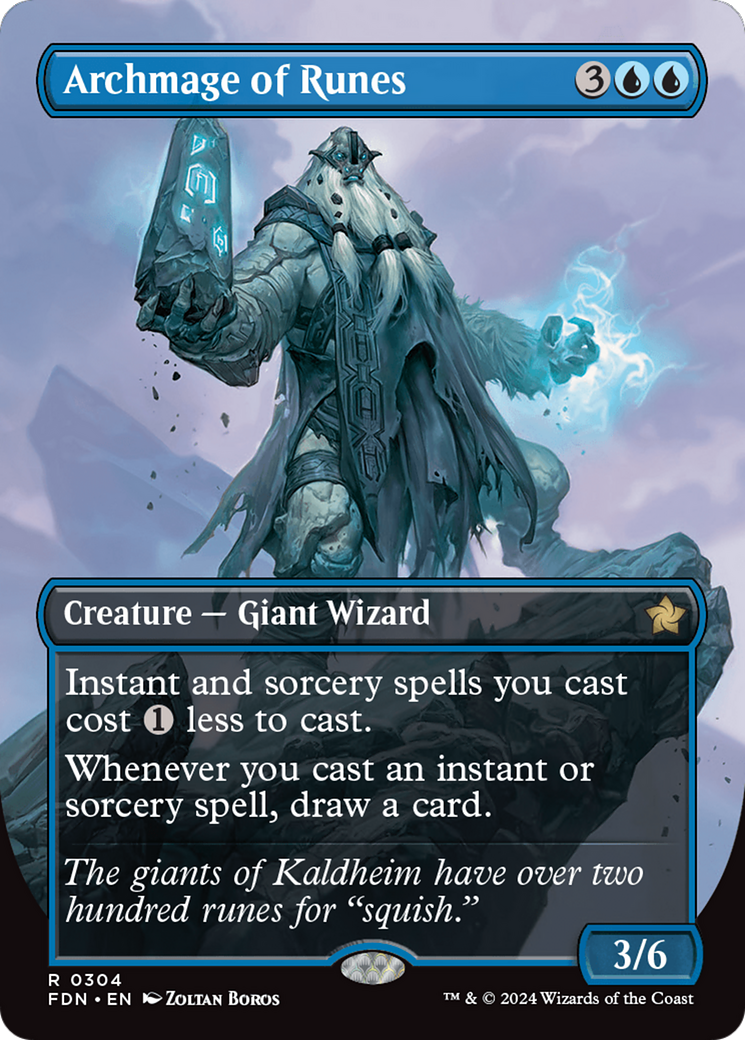 Archmage of Runes (Borderless)  (Borderless)(FDN-304) - Foundations Foil