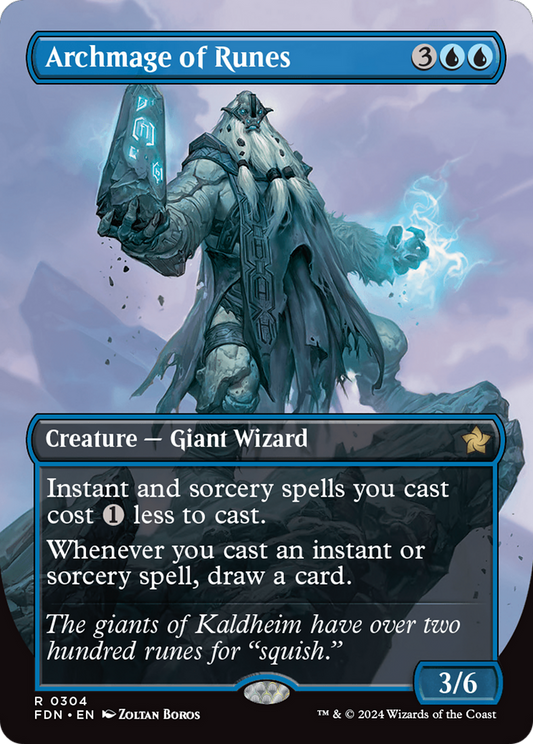 Archmage of Runes (Borderless)  (Borderless)(FDN-304) - Foundations Foil