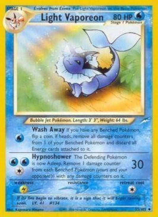 Light Vaporeon 052/105 - Neo Destiny Unlimited - Uncommon