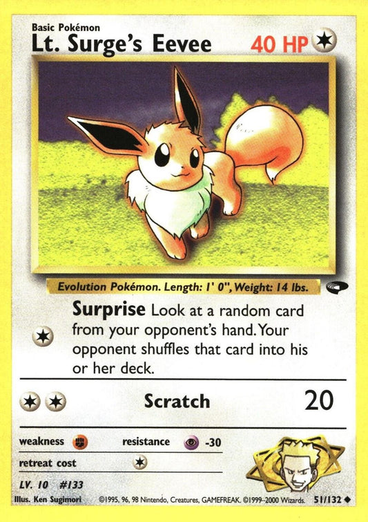 Lt. Surge's Eevee 051/132 - Gym Challenge Unlimited - Uncommon