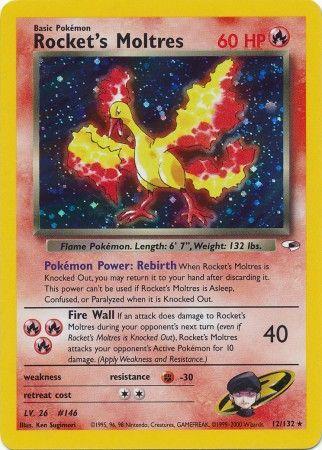 Rocket's Moltres 012/132 - Gym Heroes Unlimited Holofoil - Holo Rare