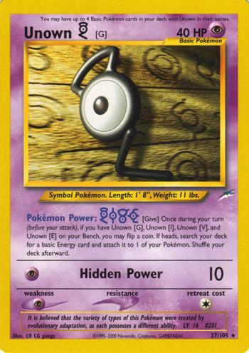 Unown [G] 027/105 - Neo Destiny Unlimited - Rare