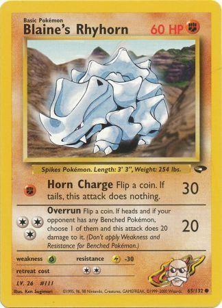 Blaine's Rhyhorn 065/132 - Gym Challenge Unlimited - Common