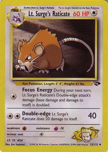 Lt. Surge's Raticate 053/132 - Gym Challenge Unlimited - Uncommon