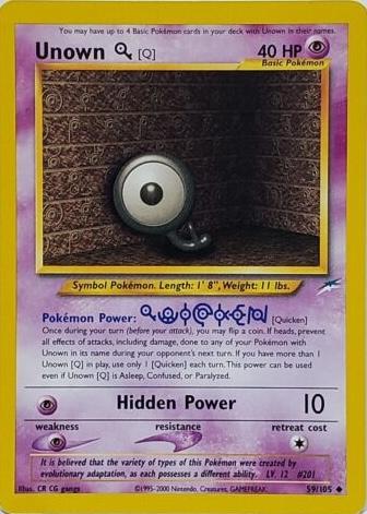 Unown [Q] 059/105 - Neo Destiny Unlimited - Uncommon