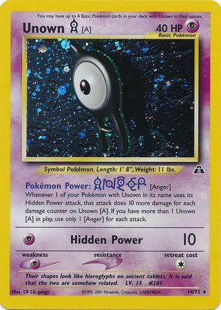 Unown [A] 014/075 - Neo Discovery Unlimited Holofoil - Holo Rare