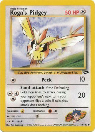 Koga's Pidgey 080/132 - Gym Challenge Unlimited - Common