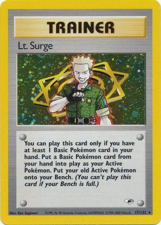 Lt. Surge 017/132 - Gym Heroes Unlimited Holofoil - Holo Rare