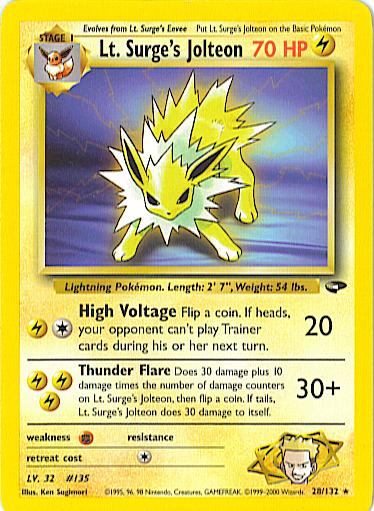 Lt. Surge's Jolteon 028/132 - Gym Challenge Unlimited - Rare