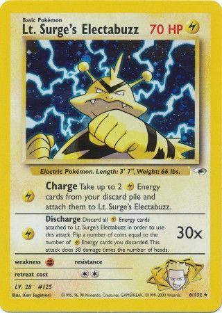 Lt. Surge's Electabuzz 006/132 - Gym Heroes Unlimited Holofoil - Holo Rare