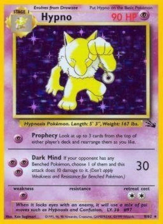 Hypno 008/062 - Fossil Unlimited Holofoil - Holo Rare