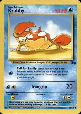Krabby 051/062 - Fossil Unlimited - Common