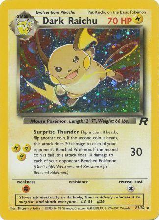 Dark Raichu 083/082 - Team Rocket Unlimited Holofoil - Secret Rare