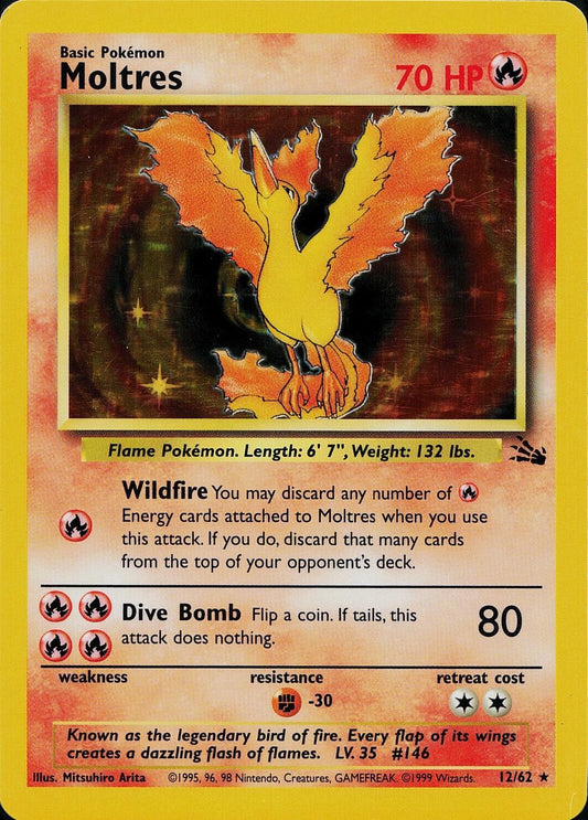 Moltres 012/062 - Fossil Unlimited Holofoil - Holo Rare