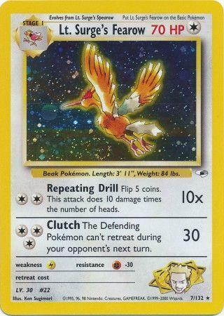 Lt. Surge's Fearow 007/132 - Gym Heroes Unlimited Holofoil - Holo Rare