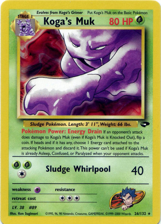 Koga's Muk 026/132 - Gym Challenge Unlimited - Rare
