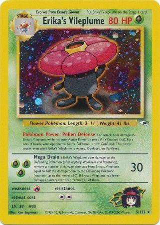 Erika's Vileplume 005/132 - Gym Heroes Unlimited Holofoil - Holo Rare