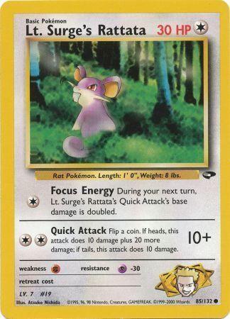 Lt. Surge's Rattata 085/132 - Gym Challenge Unlimited - Common
