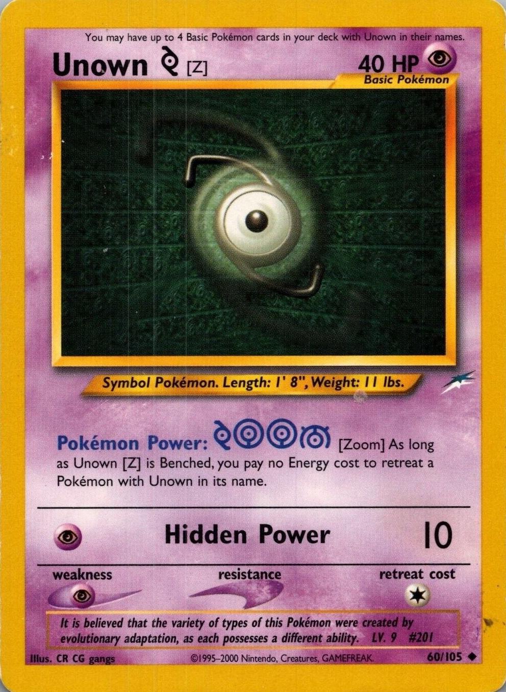 Unown [Z] 060/105 - Neo Destiny Unlimited - Uncommon