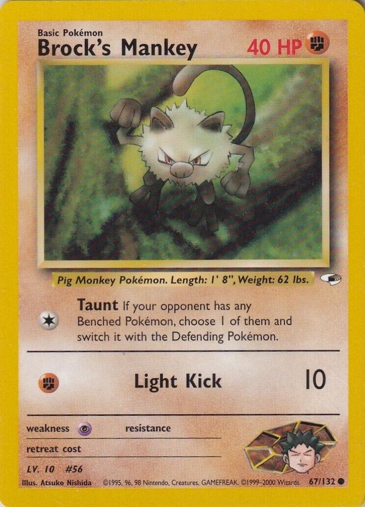 Brock's Mankey 067/132 - Gym Heroes Unlimited - Common