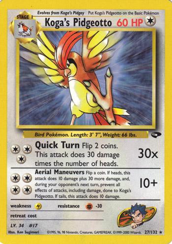 Koga's Pidgeotto 027/132 - Gym Challenge Unlimited - Rare