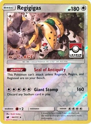 Regigigas - 84/111 (League Challenge) [4th Place] 84 - League & Championship Cards Reverse Holofoil