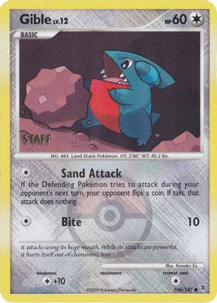 Gible (Championship Promo) [Staff] (106/147) - League & Championship Cards Reverse Holofoil - Promo