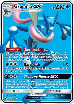 Greninja GX (Full Art) (120/131) - SM  Forbidden Light Holofoil - Ultra Rare