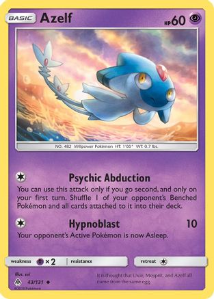Azelf (43/131) - SM  Forbidden Light Reverse Holofoil - Uncommon