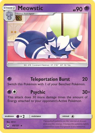 Meowstic (45/131) - SM  Forbidden Light Reverse Holofoil - Rare