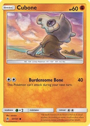 Cubone (57/131) - SM  Forbidden Light Reverse Holofoil - Common