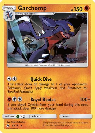 Garchomp 062/131 - SM  Forbidden Light Reverse Holofoil - Holo Rare