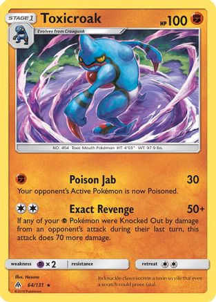 Toxicroak 64/131 - Forbidden Light Reverse Holofoil