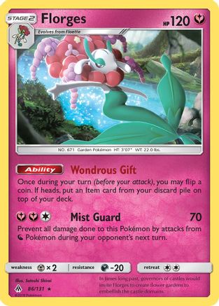 Florges (86/131) - SM  Forbidden Light Reverse Holofoil - Rare