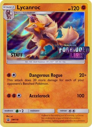 Lycanroc (Prerelease) [Staff] (SM118) - SM Promos Holofoil - Promo