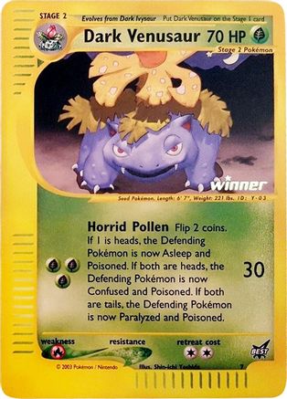 Dark Venusaur - 7 [Winner]  - Best of Promos Reverse Holofoil
