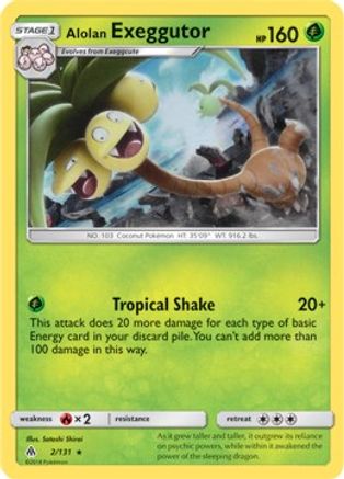Alolan Exeggutor 002/131 - Deck Exclusives Holofoil - Rare