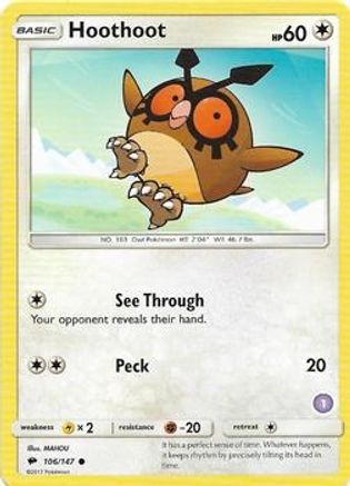 Hoothoot () (106) - SM Trainer Kit Alolan Sandslash & Alolan Ninetales  - Common