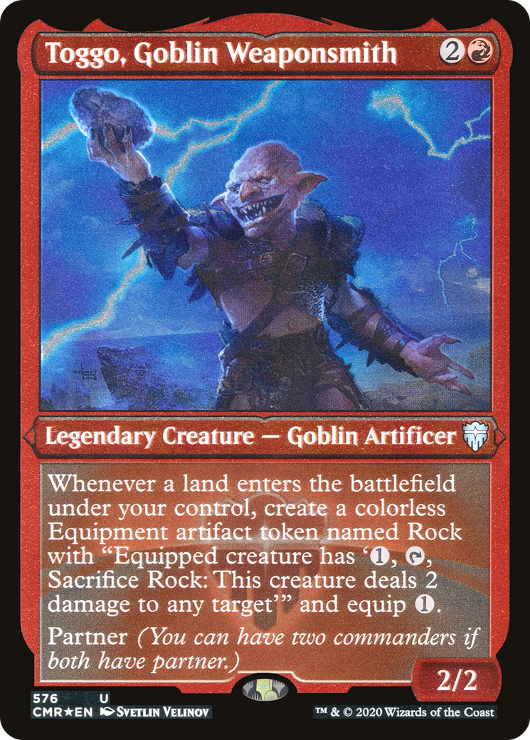 Toggo, Goblin Weaponsmith (CMR-576) - Commander Legends Etched Foil