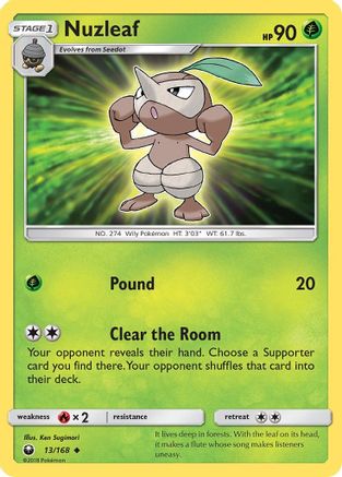 Nuzleaf 13/168 - Celestial Storm Reverse Holofoil