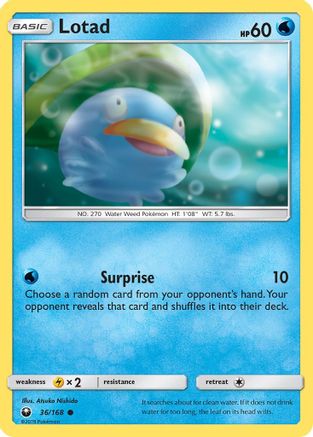 Lotad - 036/168 - SM  Celestial Storm Reverse Holofoil