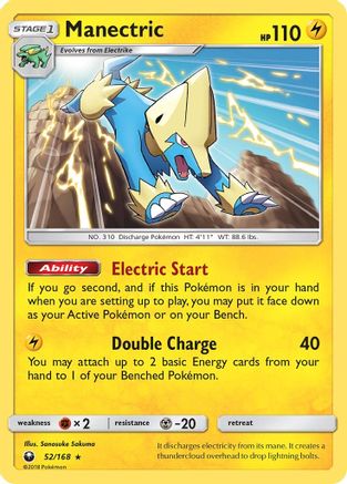 Manectric (52/168) - SM  Celestial Storm Reverse Holofoil - Rare