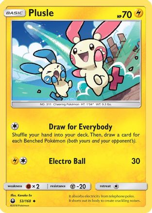 Plusle 53/168 - Celestial Storm Reverse Holofoil